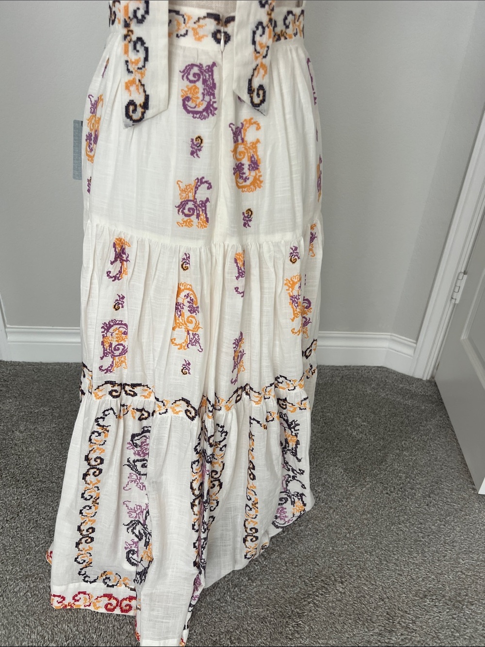 By Anthropologie Medallion embroided Halter Maxi Dress - Picture 12 of 16